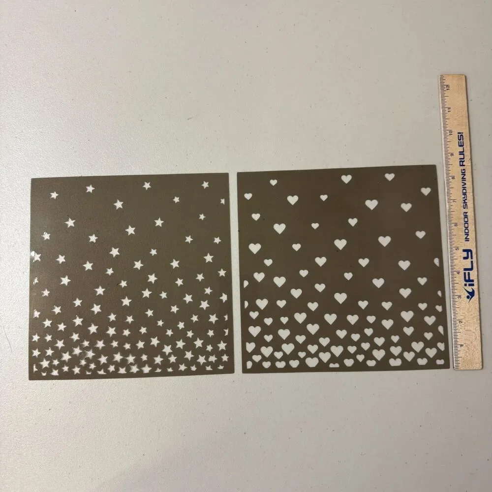 Stampin Up! Hearts & Stars Decorative Masks Stencils Scrapbook Crafting Cards